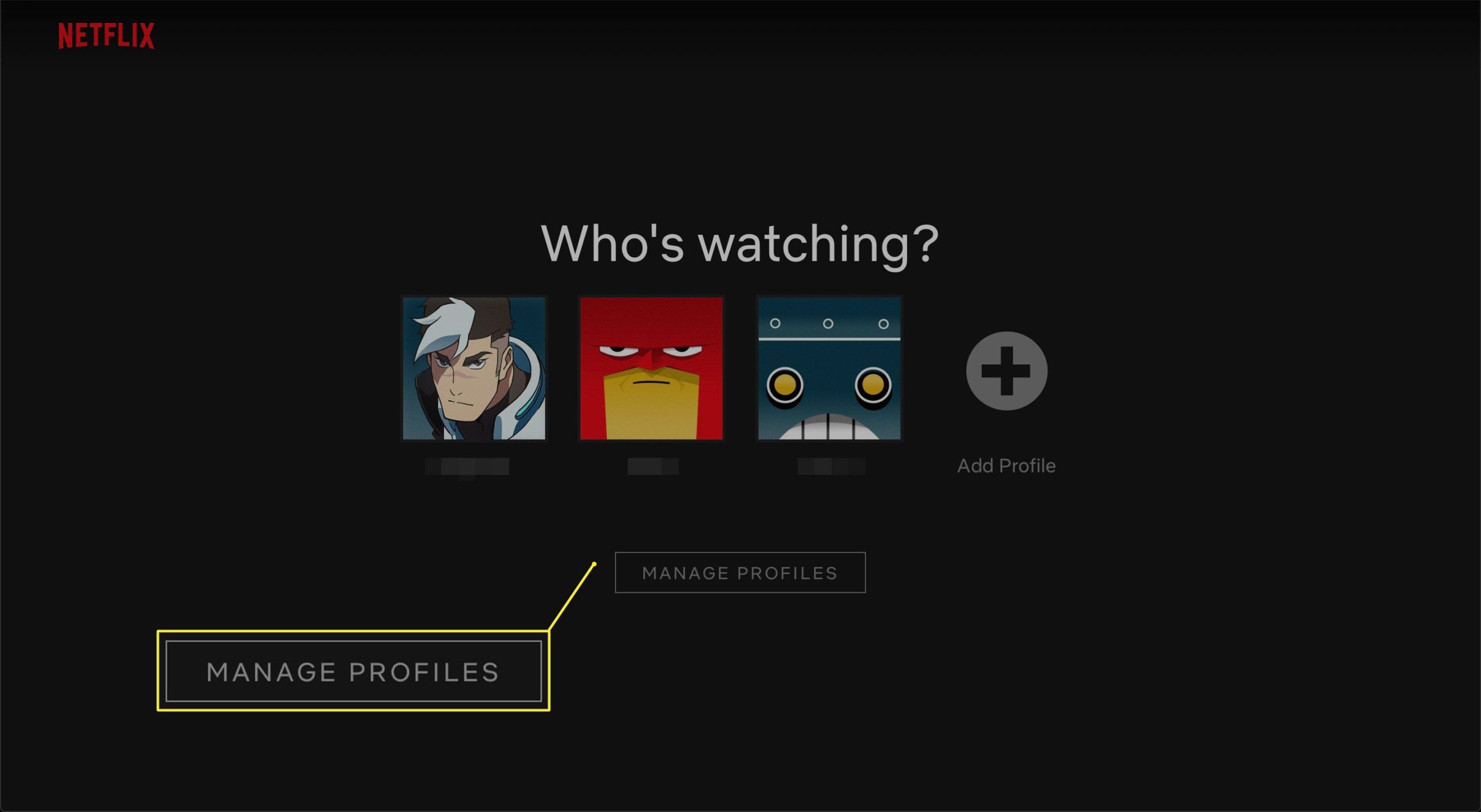 delete a profile on Netflix