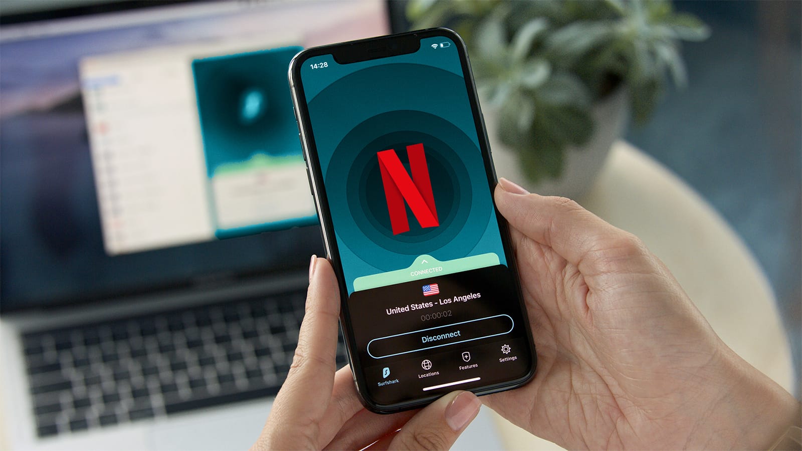 surfshark Access to 14+ libraries on the Netflix app