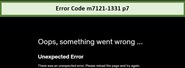Netflix Error Code m7121-1331-p7